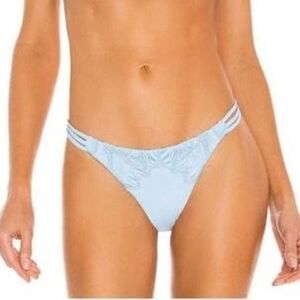 NEW L Space Blue Claude Strappy Side Bikini Bottom, Size XS